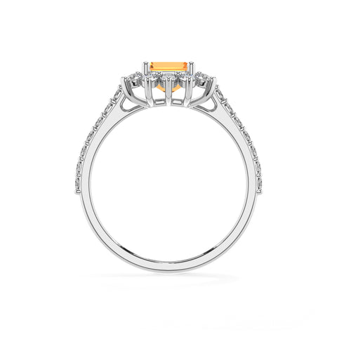 lab-grown citrine emerald half eterity halo solitaire engagement ring