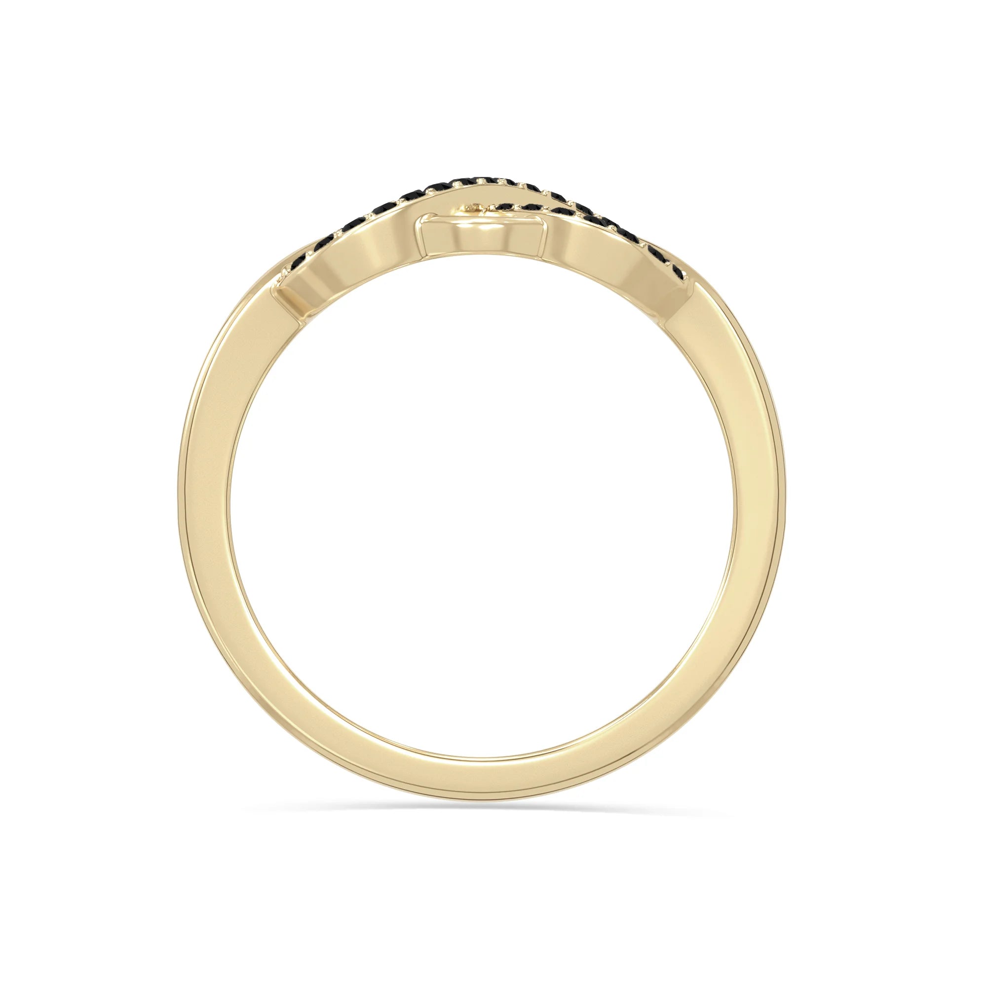 natural black onyx infinity promise rings in yellow gold vermeil