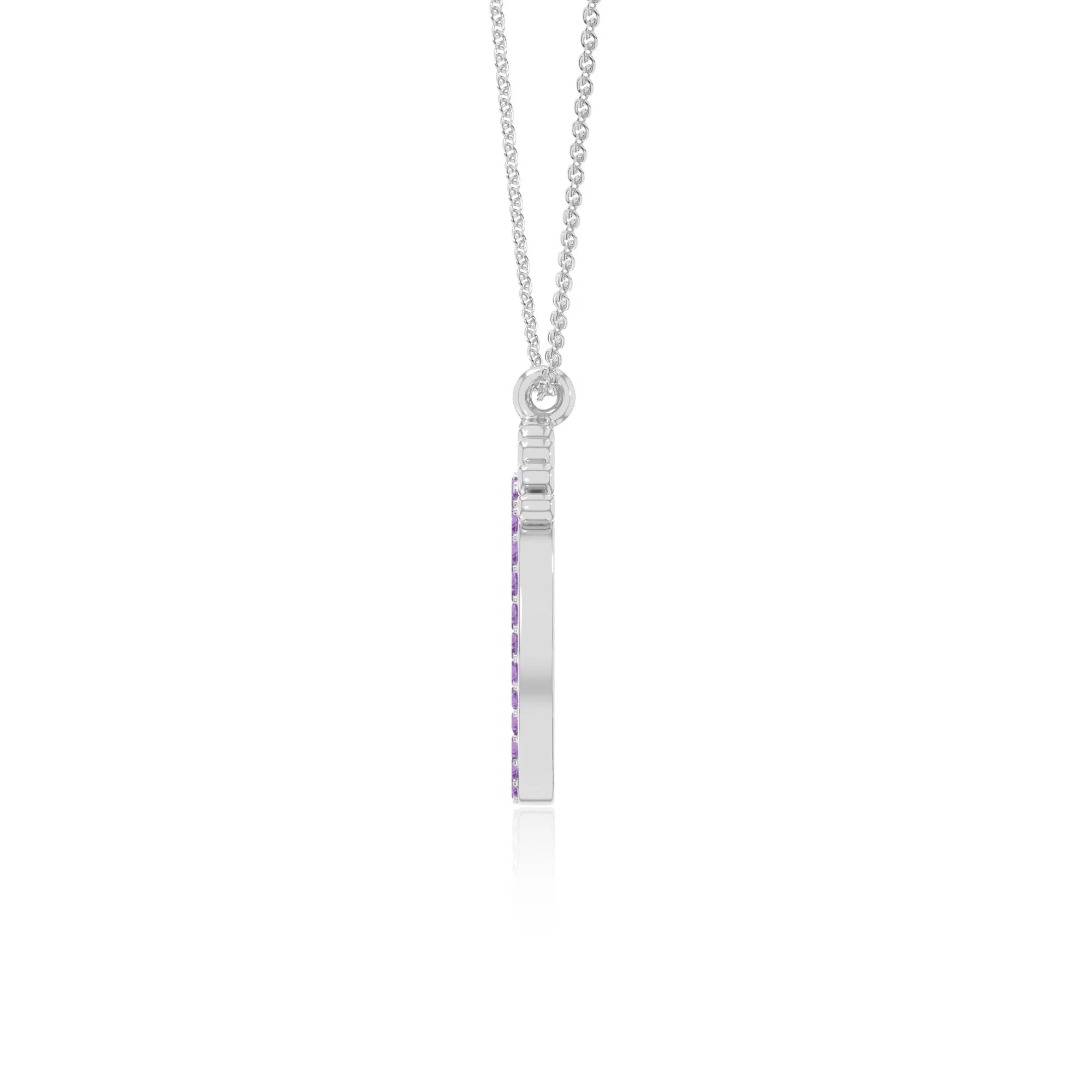 natural amethyst mother child necklaces in sterling silver 