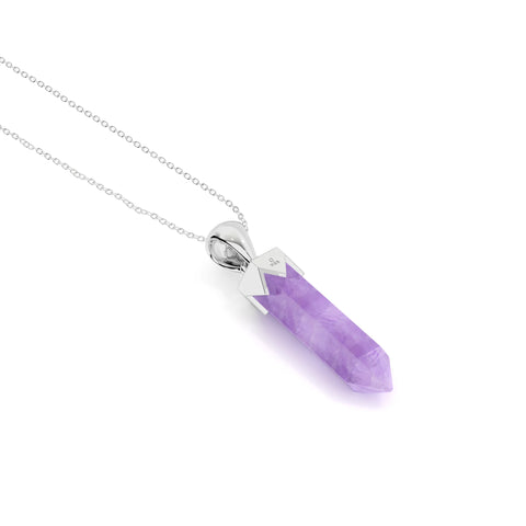 natural amethyst hexagon shape pendant necklace