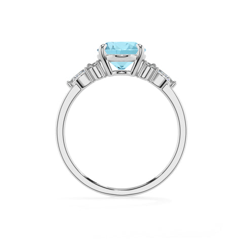 lab grown aquamarine oval solitaire engagement ring