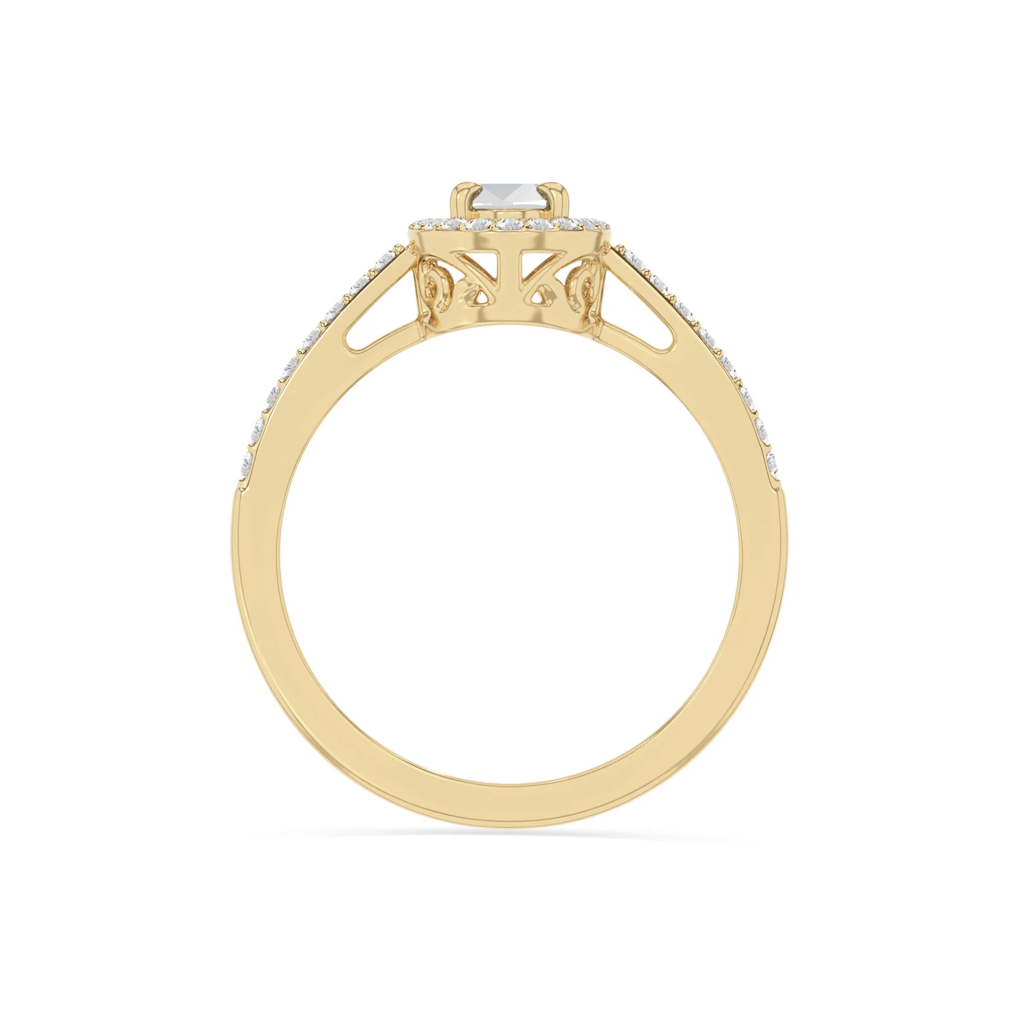 natural rainbow moonstone solitaire halo engagement rings in yellow gold vermeil