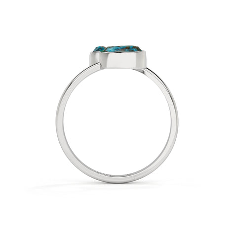 chrysocolla rough shape stackable bezel-set ring