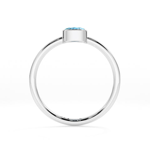 swiss blue topaz round cut stackable bezel-set ring