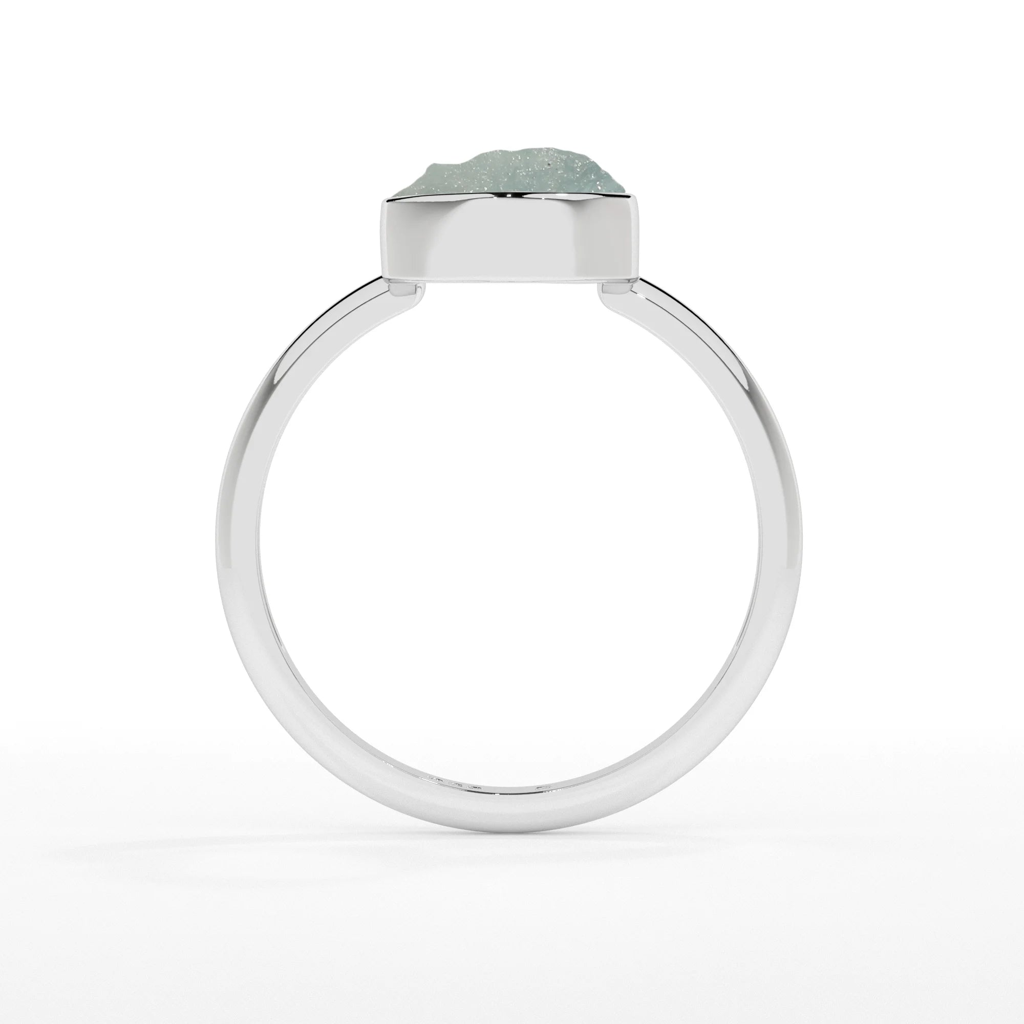 fluorite rough shape stackable bezel-set ring