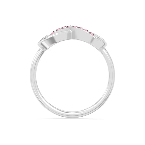natural pink tourmaline infinity promise rings in sterling silver 