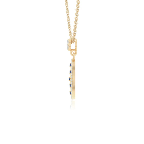 natural blue-sapphire infinity love knot necklaces in yellow gold vermeil 