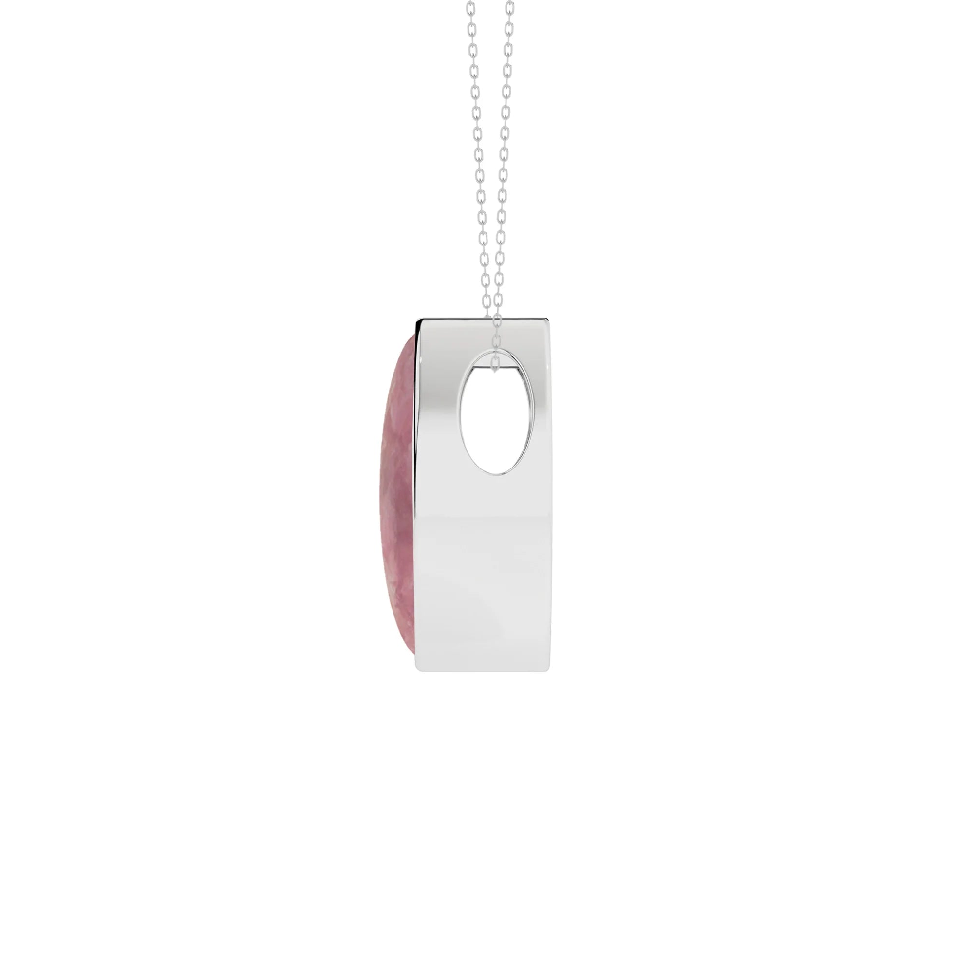 natural rhodochrosite marquise shape pendant necklace