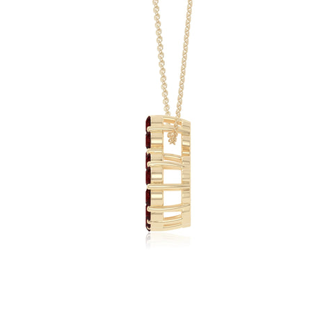natural garnet heart necklaces in yellow gold vermeil 