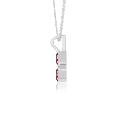 natural garnet aquarius zodiac sign necklaces in sterling silver 