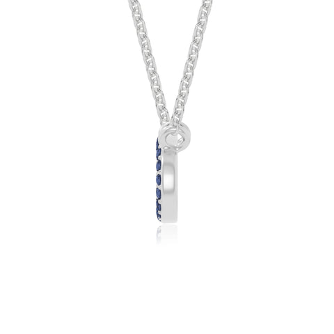 natural blue-sapphire oval paperclip necklaces in sterling silver 