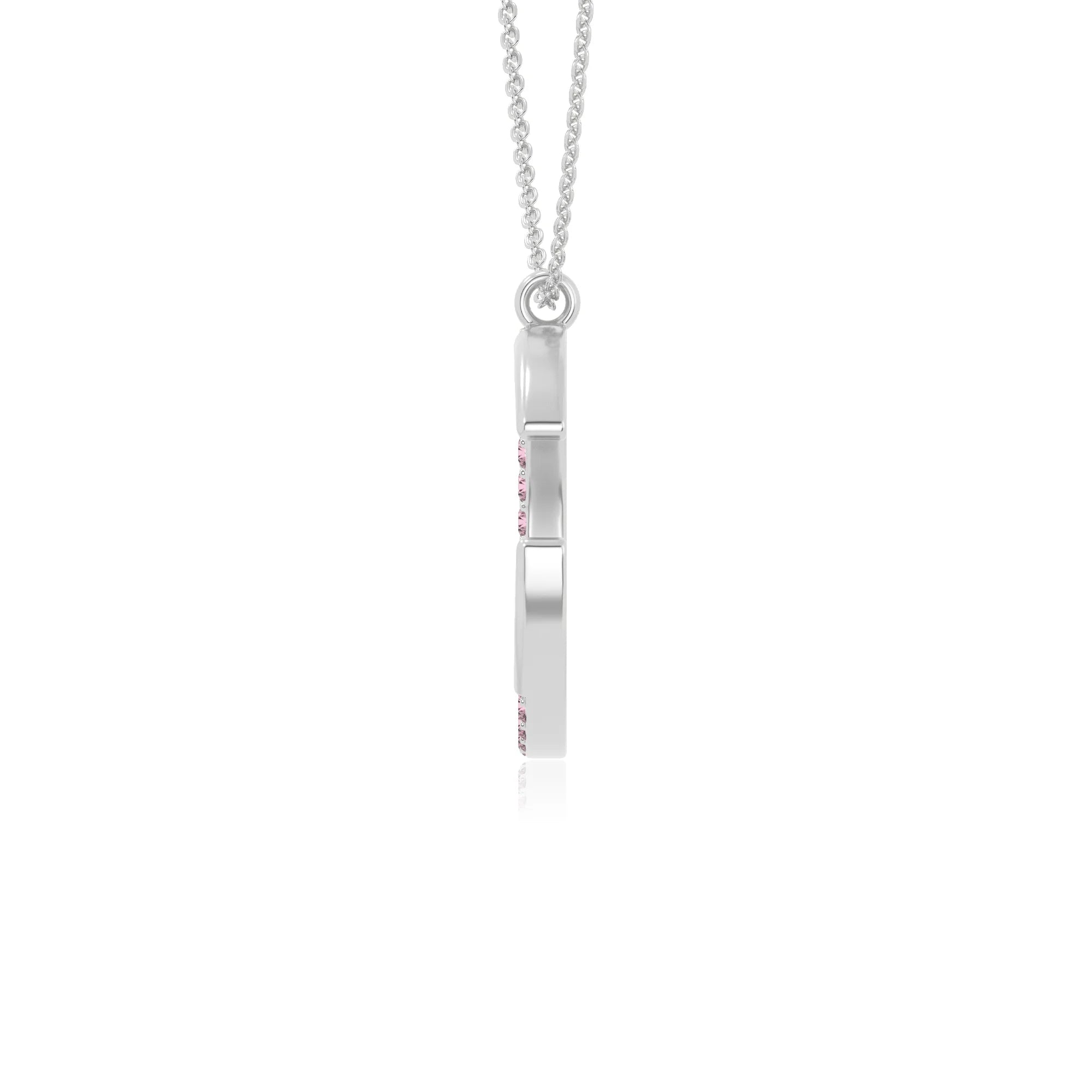 natural pink-tourmaline moon & star necklaces in sterling silver 
