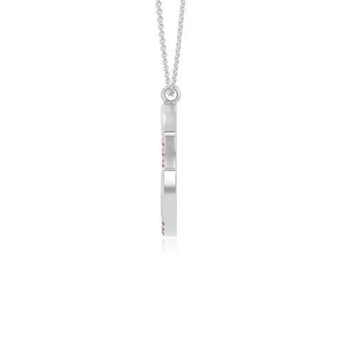 natural pink-tourmaline moon & star necklaces in sterling silver 