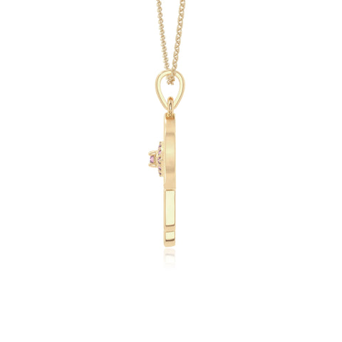 natural pink-tourmaline evil eye hamsa hand necklaces in yellow gold vermeil 