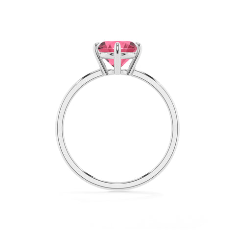 lab-grown pink-tourmaline round solitaire engagement ring