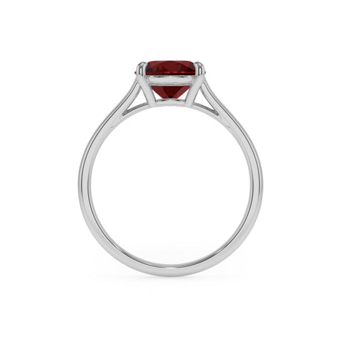 natural garnet pear solitaire engagement ring