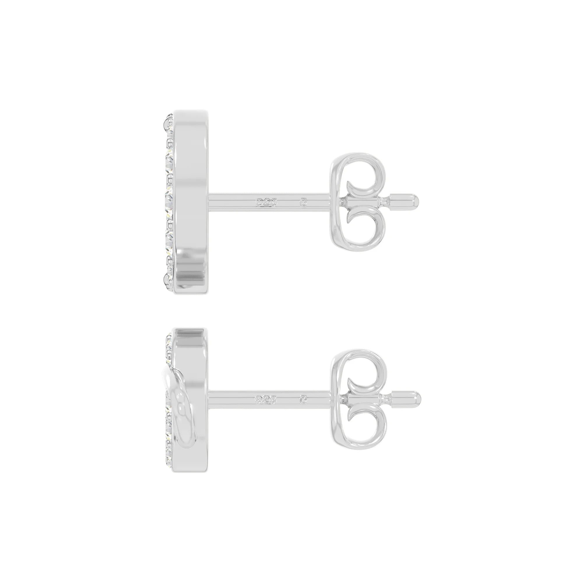 moissanite moon-star-planet stud earrings in sterling silver 