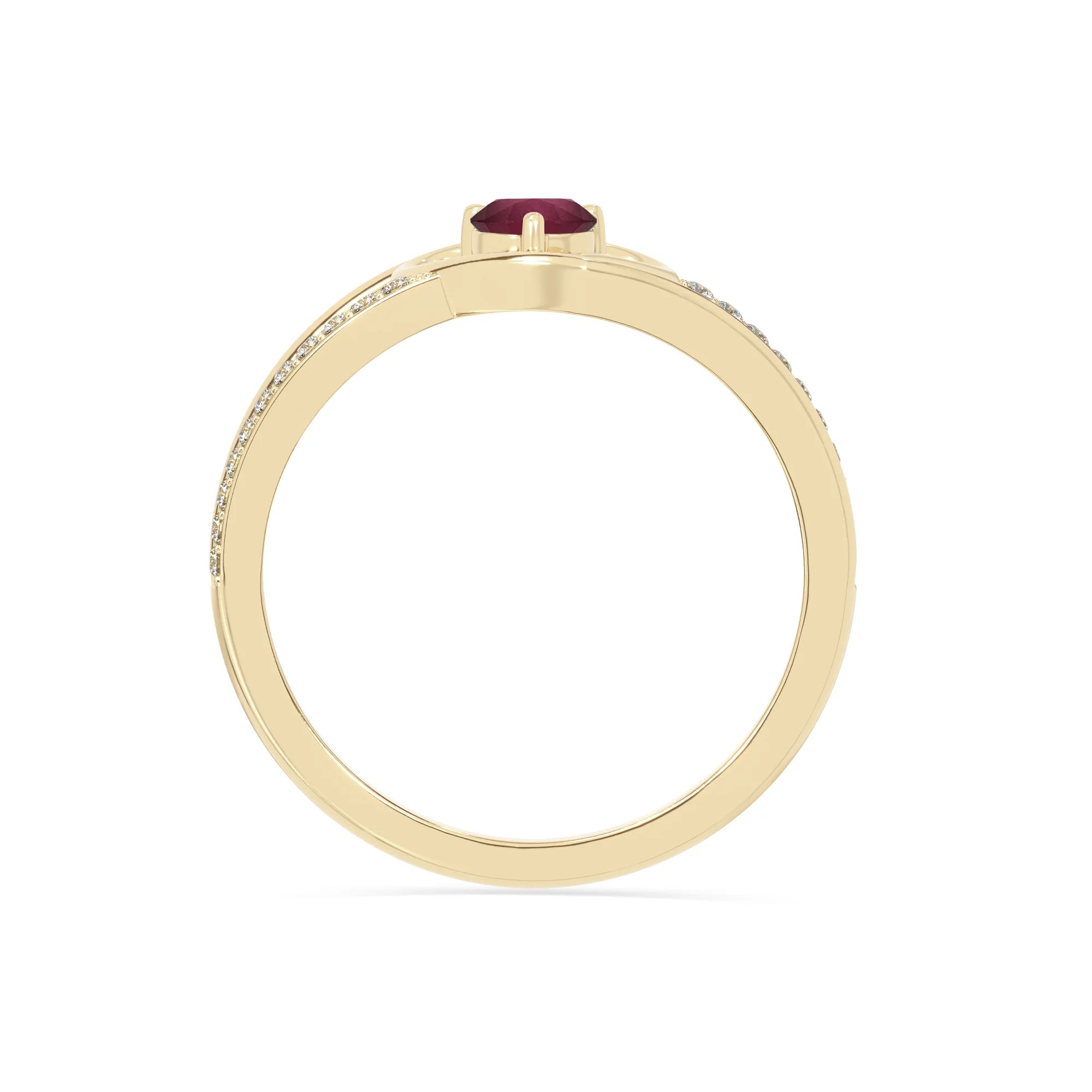 natural ruby heart promise rings in yellow gold vermeil