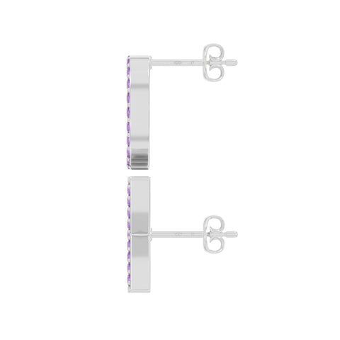 natural amethyst xo stud earrings in sterling silver 