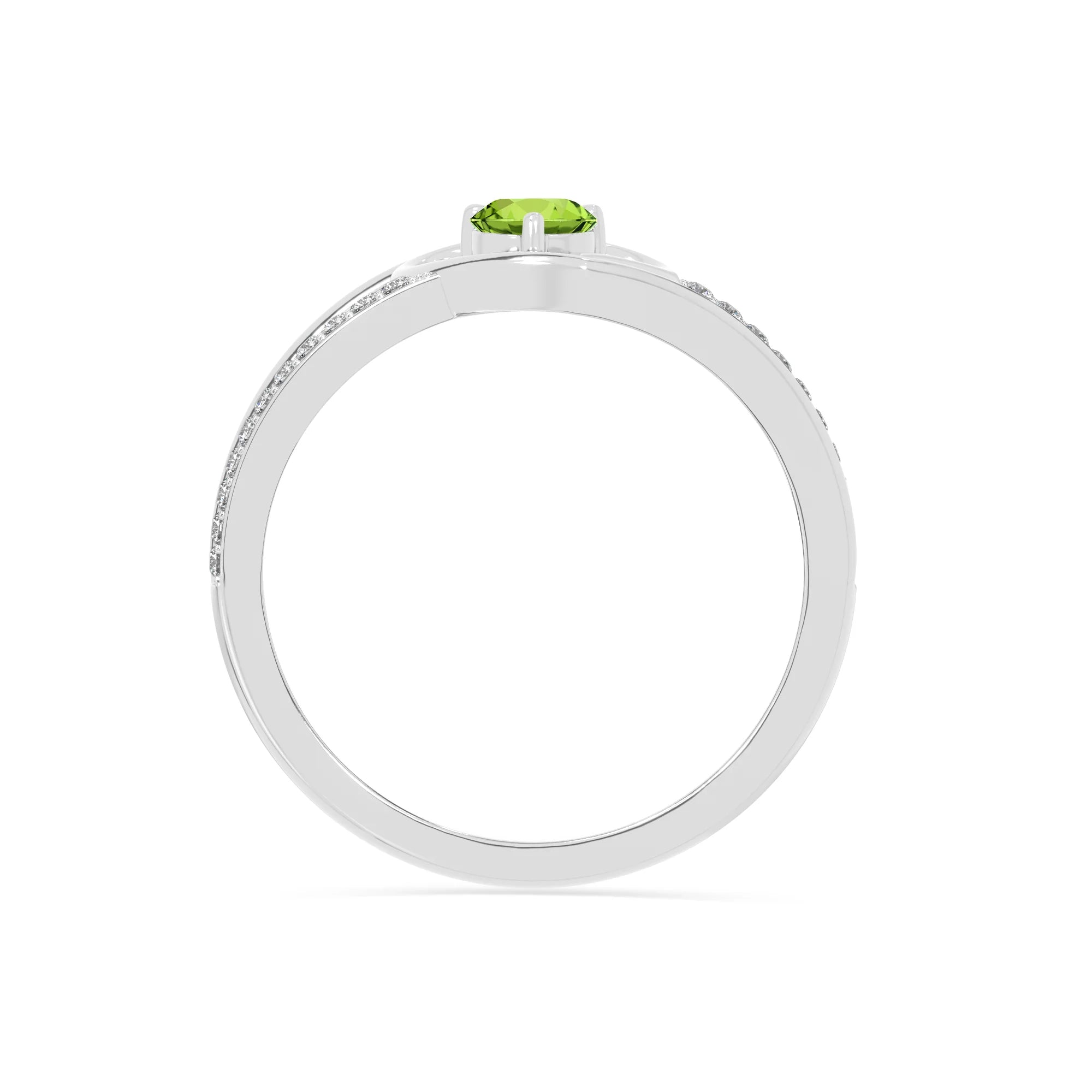 natural peridot heart promise rings in sterling silver 