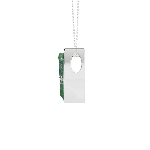 natural green-moonstone marquise shape pendant necklace