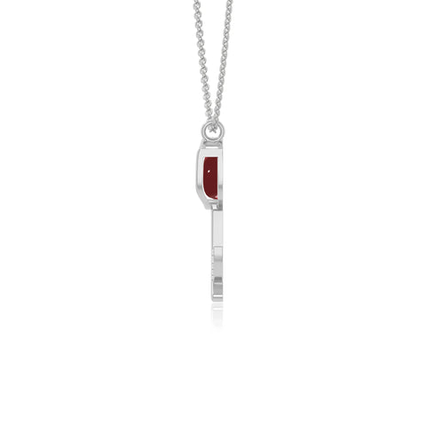 natural garnet tulip necklaces in sterling silver 