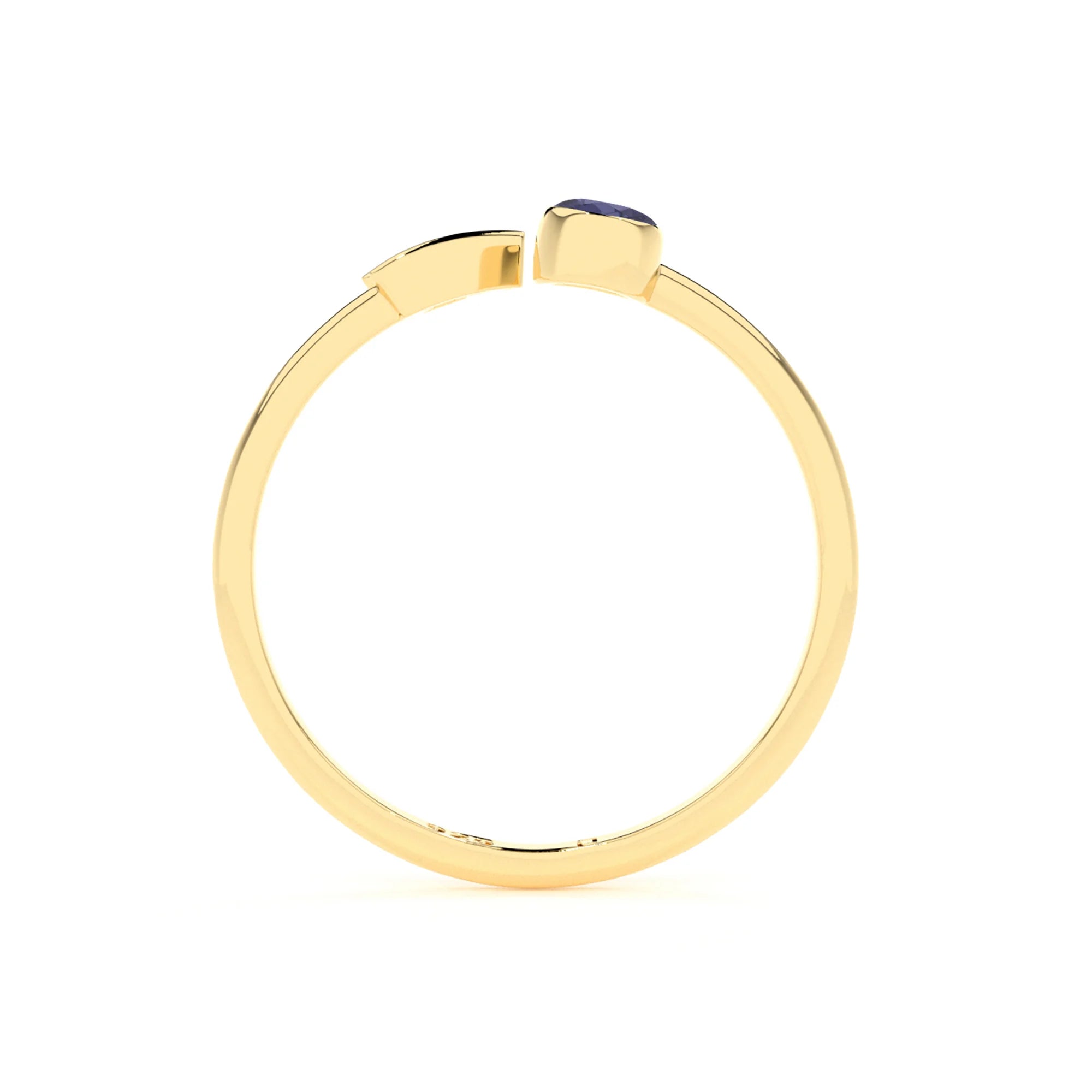 libra zodiac ring with natural iolite gold vermeil