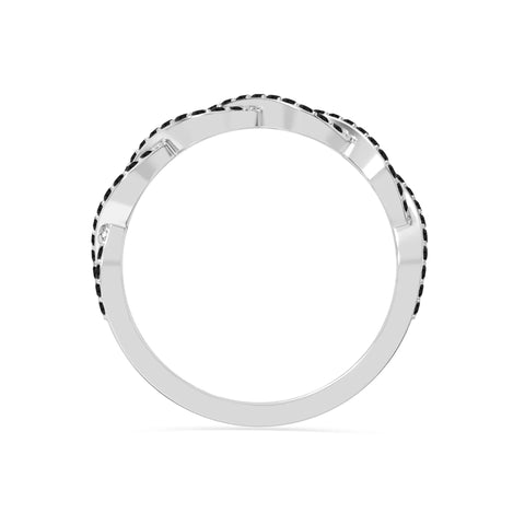 natural black onyx twisted wedding band rings in sterling silver 