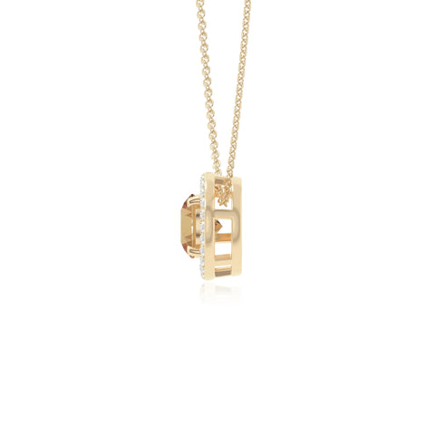 natural citrine solitaire halo necklaces in yellow gold vermeil 