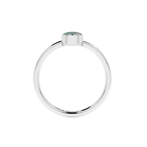 ethiopian opal oval cab stackable bezel-set ring