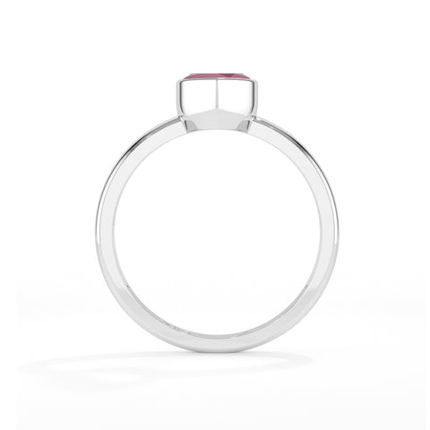 ruby pear cut stackable bezel-set ring