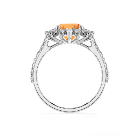 lab-grown citrine round half eterity halo solitaire engagement ring