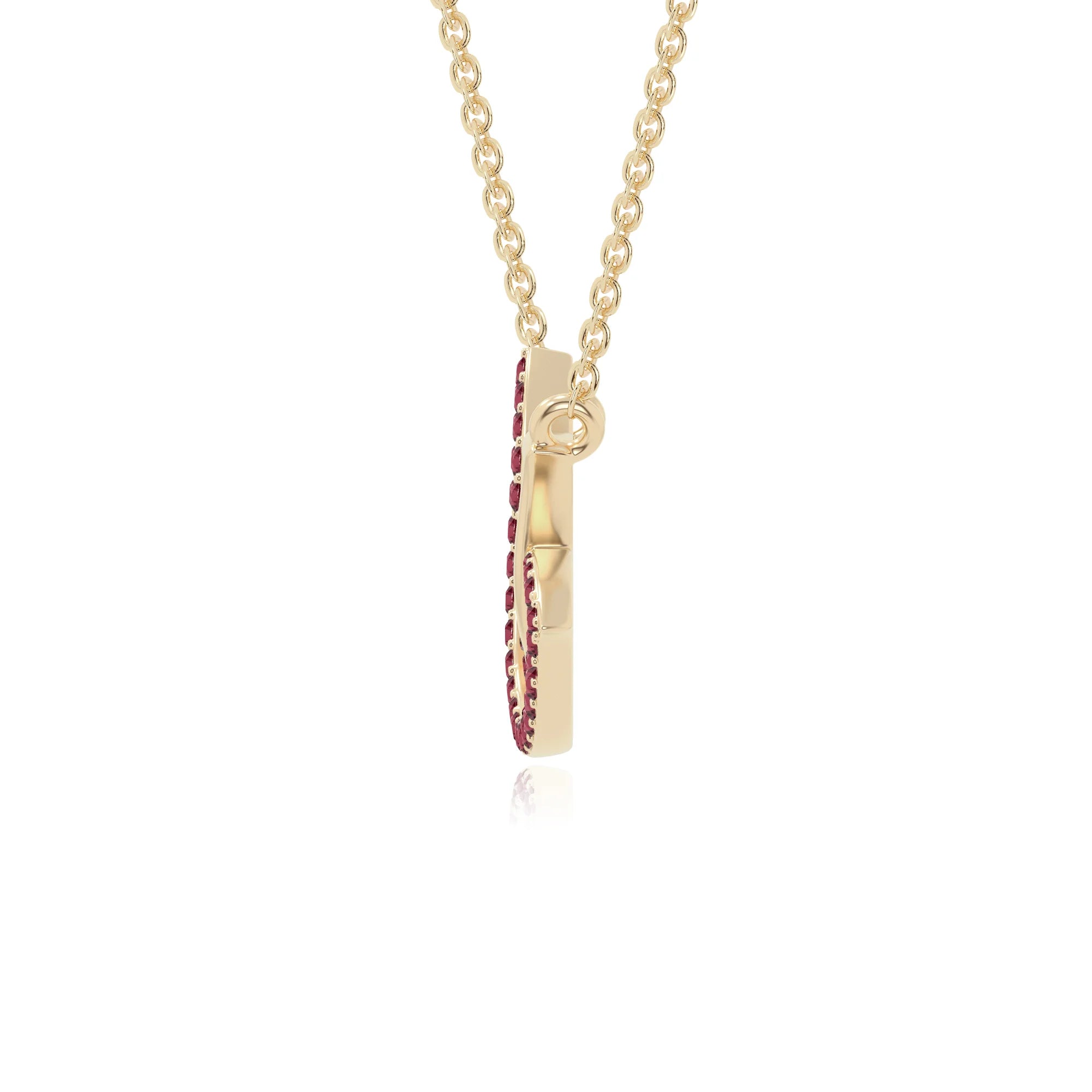 natural ruby lotus flower necklaces in yellow gold vermeil 