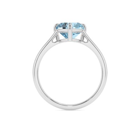 lab grown aquamarine heart solitaire engagement ring