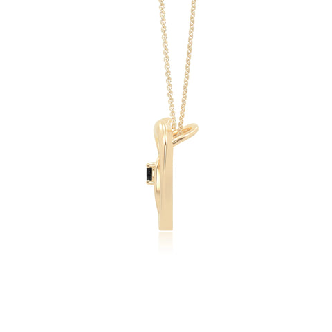 natural black-onyx floral heart necklaces in yellow gold vermeil 