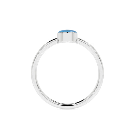 turquoise oval cab stackable bezel-set ring