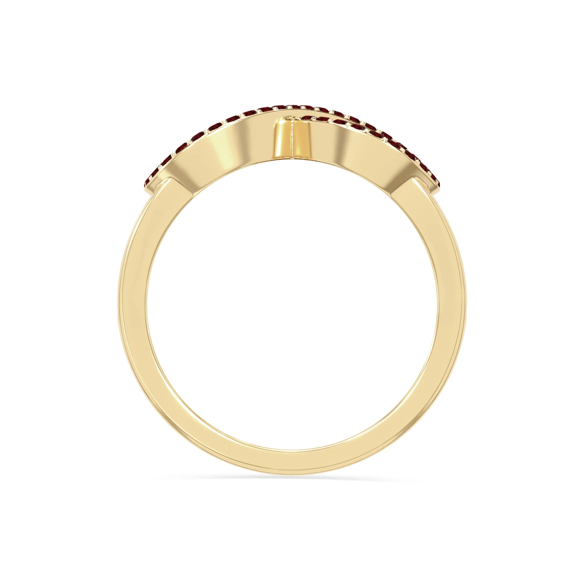 natural garnet infinity promise rings in yellow gold vermeil