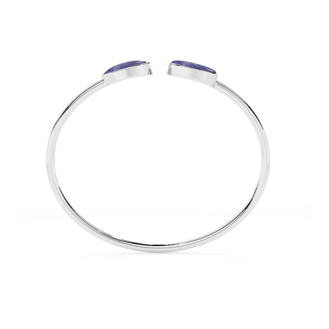 natural lapis-lazuli oval-marquise shape twister bracelet