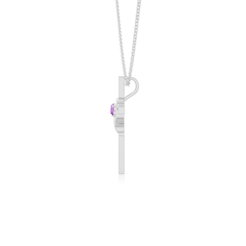 natural amethyst infinity cross necklaces in sterling silver 