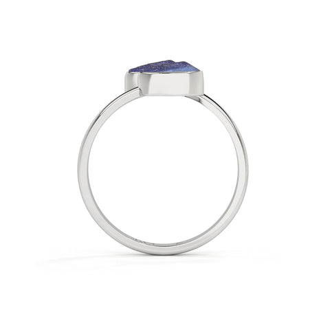 kyanite rough shape stackable bezel-set ring