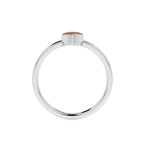 sunstone pear cab stackable bezel-set ring