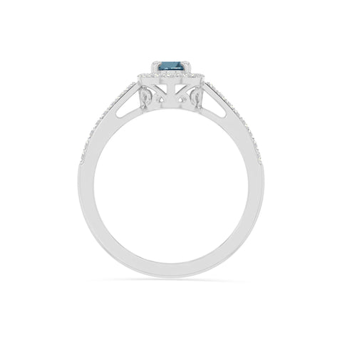 natural london blue topaz solitaire halo engagement rings in sterling silver 
