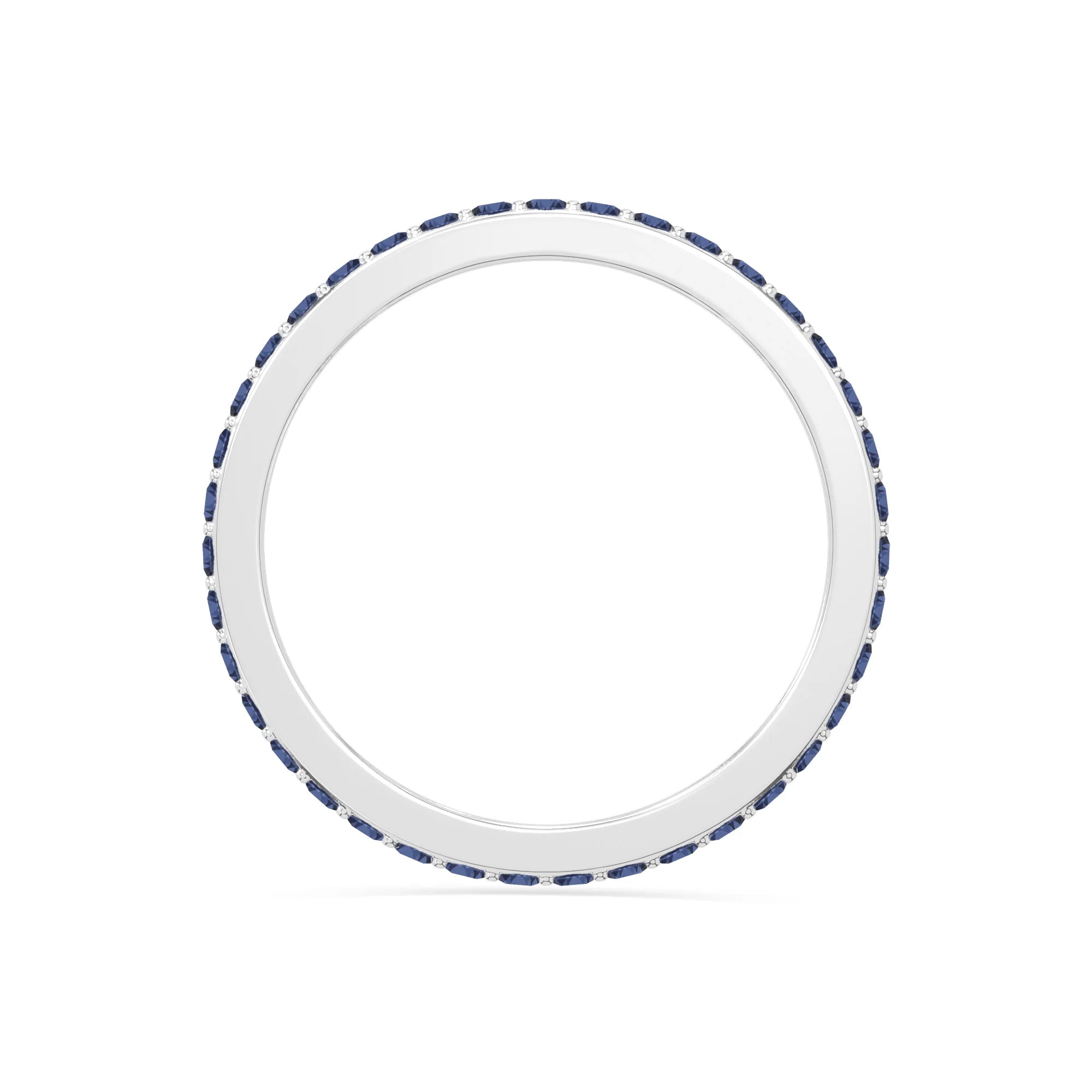 natural blue sapphire eternity band rings in sterling silver 