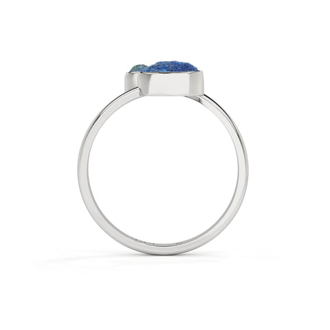 azurite rough shape stackable bezel-set ring