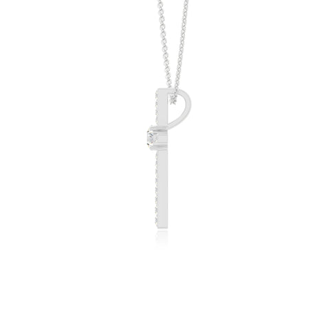 moissanite cross necklaces in sterling silver 