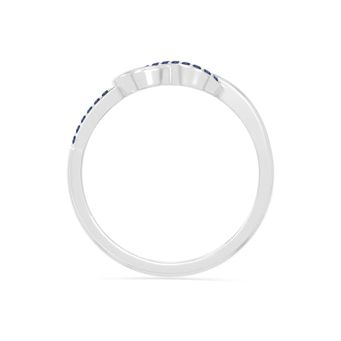 natural blue sapphire infinity knot promise rings in sterling silver 