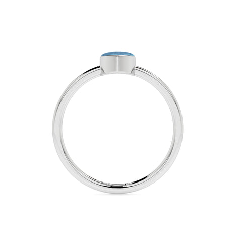 larimar pear cab stackable bezel-set ring