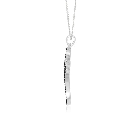 natural black-onyx infinity cross necklaces in sterling silver 