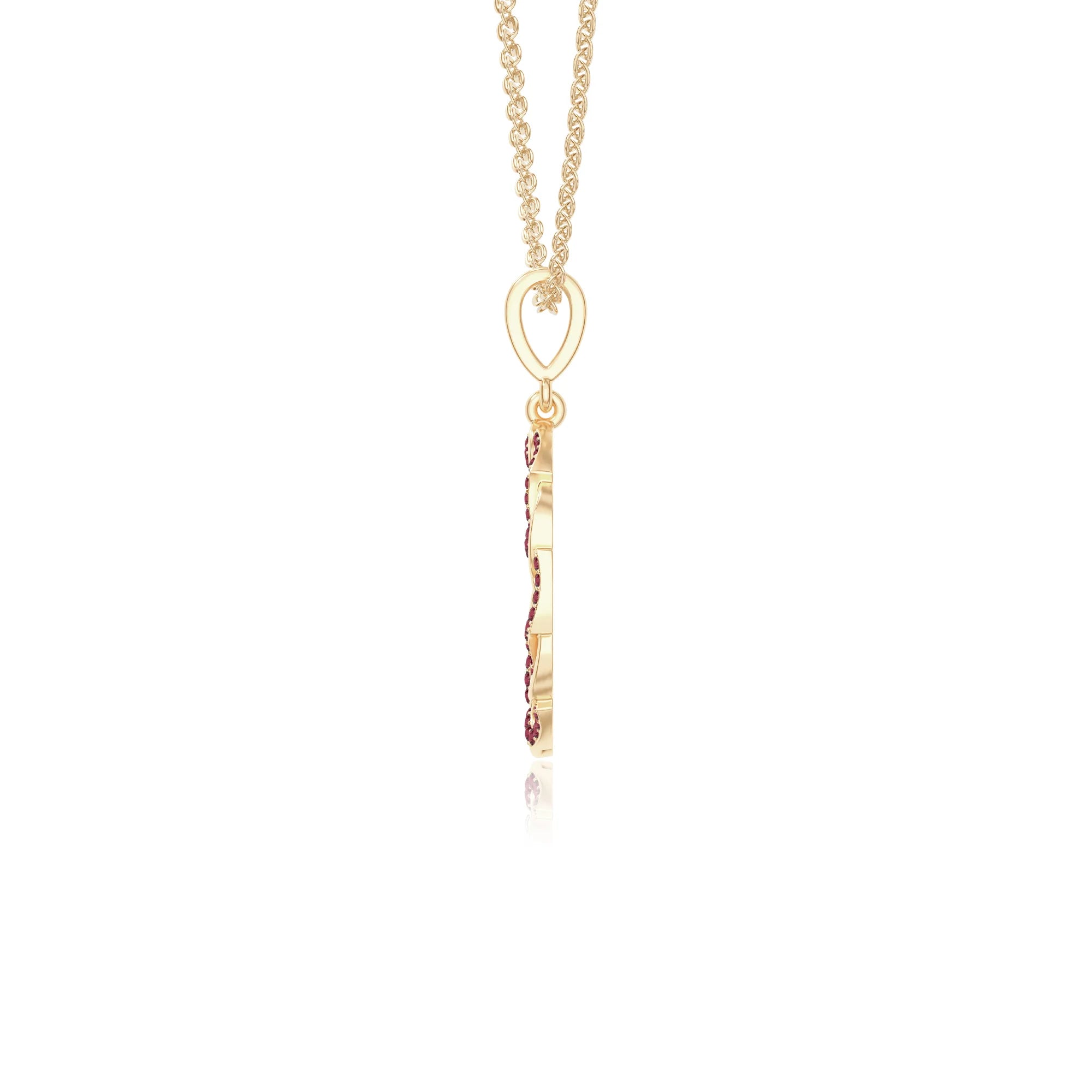 natural ruby infinity love knot necklaces in yellow gold vermeil 