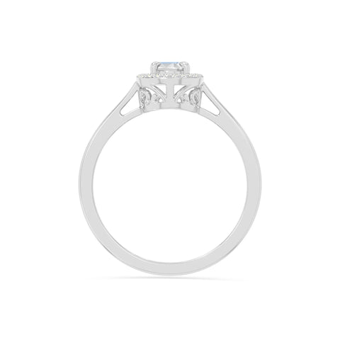 natural rainbow moonstone solitaire halo engagement rings in sterling silver 